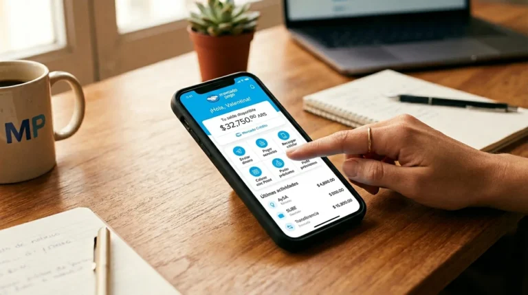 Persona que investiga cómo funciona Mercado Pago en la app móvil