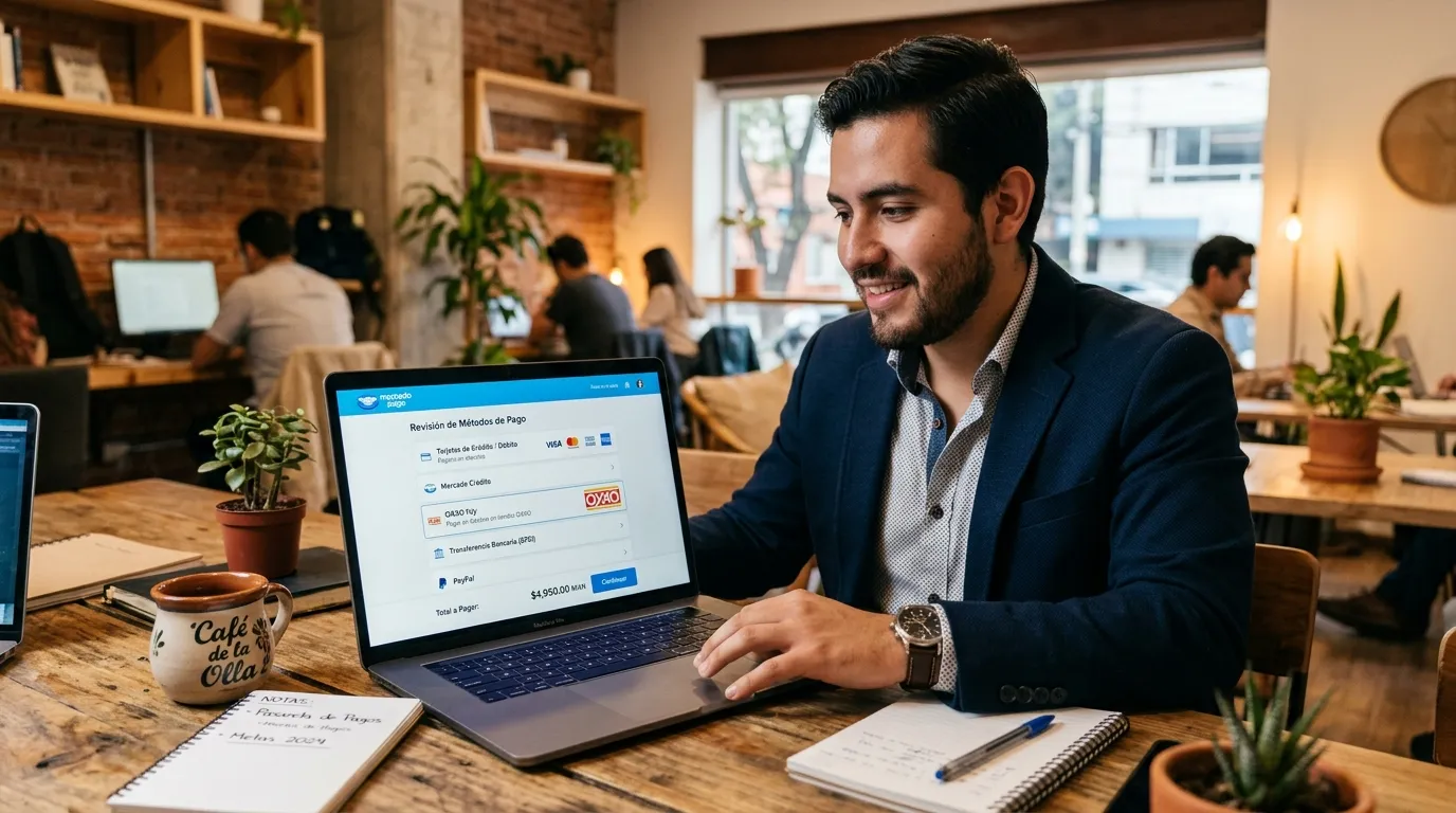 Hombre que elige la mejor pasarela de pago para su e-commerce