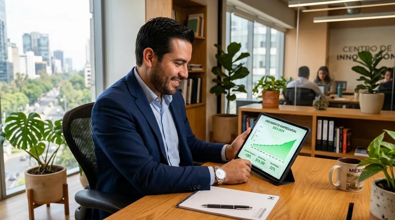 Rentabilidad de una empresa mostrada en gráficos de crecimiento financiero