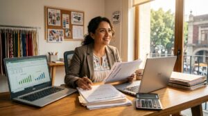 Mujer que obtiene un préstamo para hacer crecer su Pyme